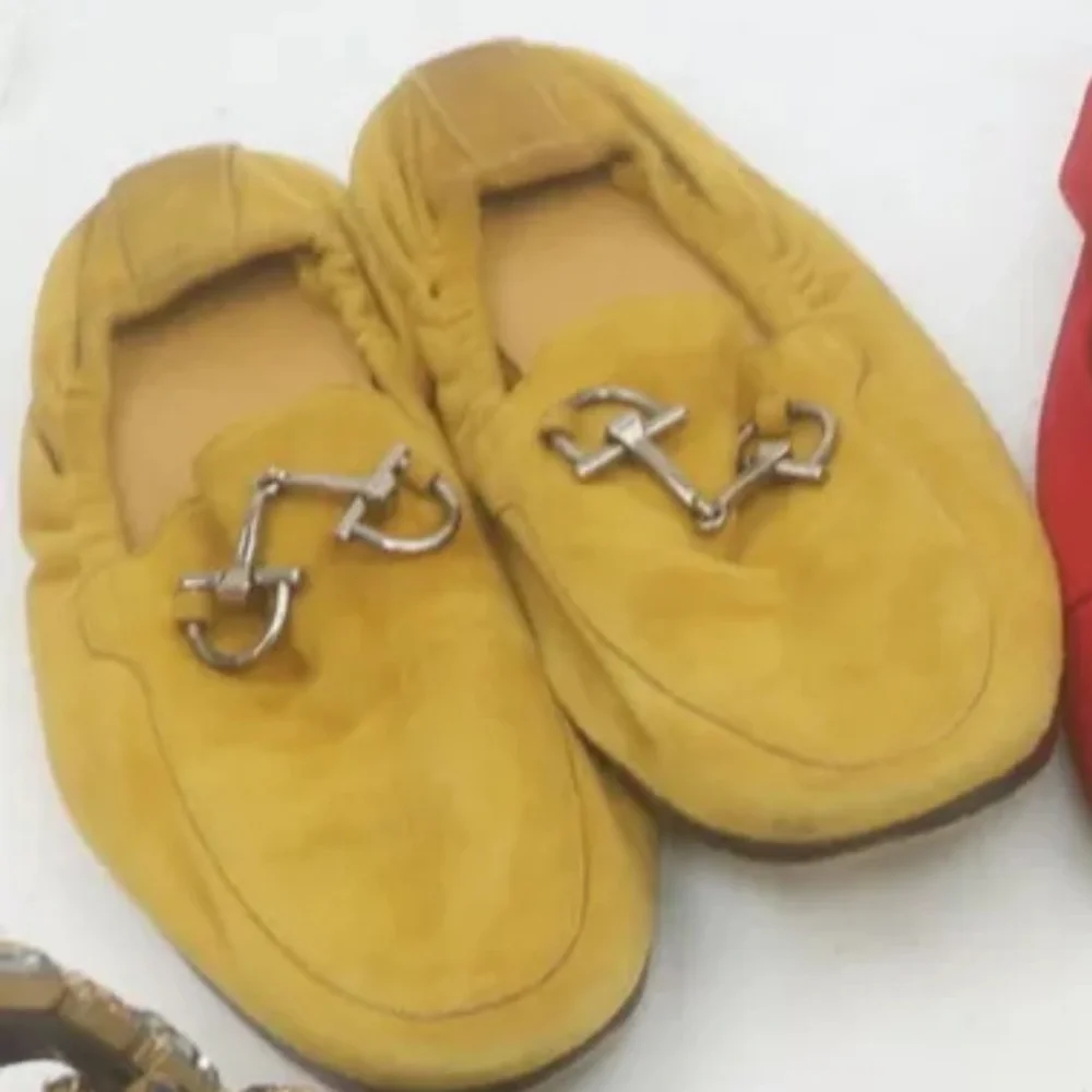 Men's Yellow Mustard Suede Horsebit Driver Loafers‎ - Picture 5 of 6